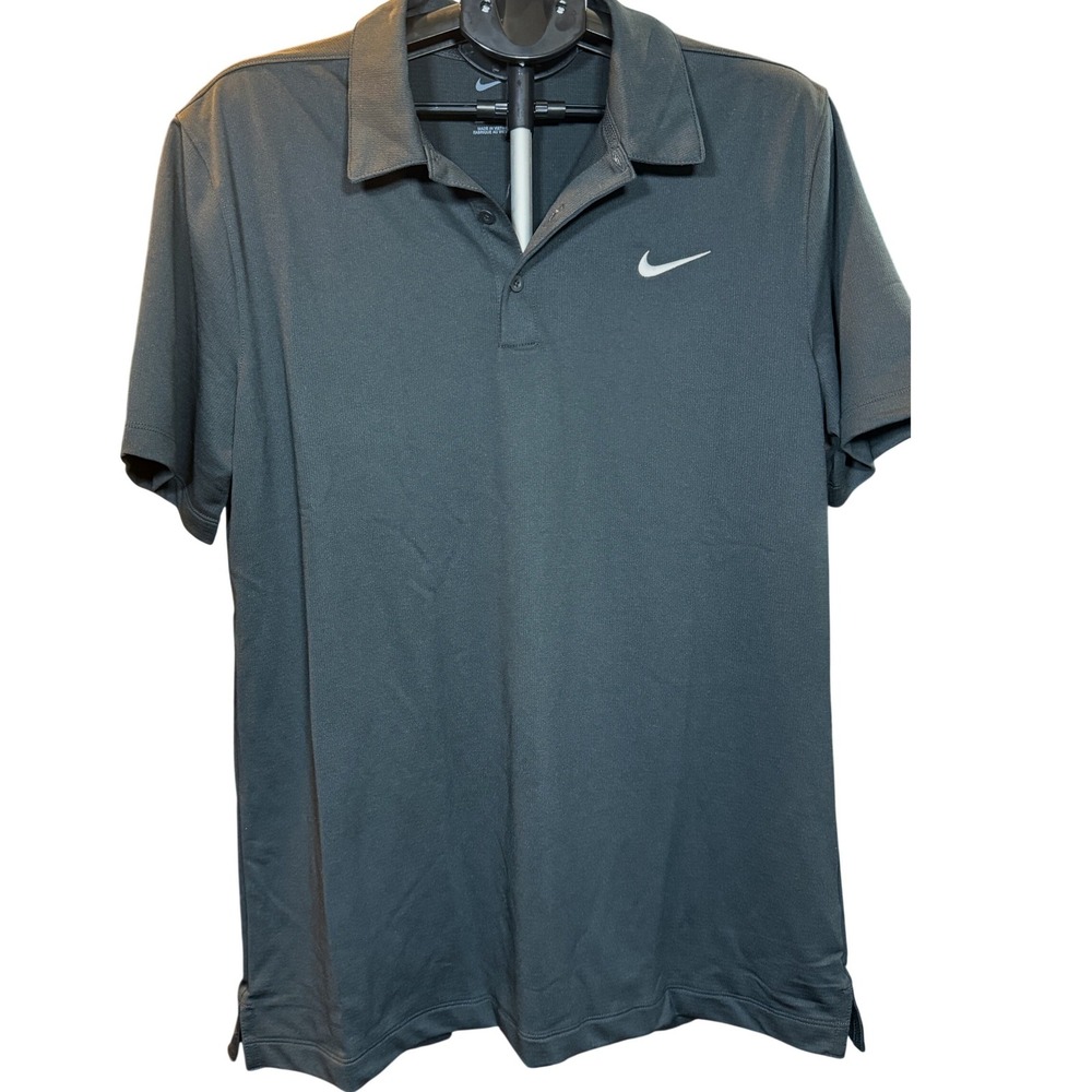 Nike Mens Dri-FIT Victory Polo Shirt Charcoal Gray Short Sleeve Golf Top Large